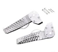Gdfnmogo Estriberas plegables para motocicleta, pedales traseros de aleación de aluminio, antideslizantes, para patinete de carreras, bicicleta de batalla, par plateado