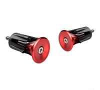 Gdfnmogo Extremo de manillar de bicicleta de aluminio anodizado, para barras de 15-23.5 mm, barra de aleación ligera con herramienta hexagonal, para ciclismo MTB de carretera, ajuste seguro (rojo)