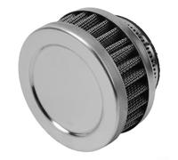 Gdfnmogo Filtro de aire redondo cromado superior, malla de acero inoxidable cónica redonda de 44 mm con soporte de brida de goma, lo que garantiza un alto flujo de aire y un rendimiento duradero