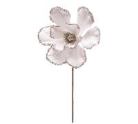 Gdfnmogo Flor artificial de Navidad con pétalos realistas para decoración festiva del hogar, 25 cm x 20 cm x 2 cm, arreglo floral de tela de vino blanco y tinto (blanco)