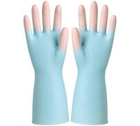 Gdfnmogo Guantes de goma de látex de puño extendido de 31 cm optimizados para lavar platos y otras aplicaciones de limpieza del hogar (azul)