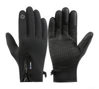 Gdfnmogo Guantes térmicos de ciclismo de invierno, impermeables, resistentes al viento, con soporte de pantalla táctil en el índice del pulgar y los dedos medios y forro polar para mayor calidez (2)