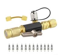 Gdfnmogo Herramienta de extracción de núcleo de válvula para sistemas HVAC, nominal al vacío de 5/16 x 1/4 pulgadas con tapa magnética, incluye 12 núcleos y ajuste SAE, compatible con R410A