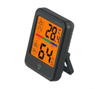 Gdfnmogo Humity Records - Carcasa de ABS para el hogar, retroiluminada, pantalla grande, montaje magnético, máximo mínimo, termómetro digital de interior más higrómetro (MC41S negro)