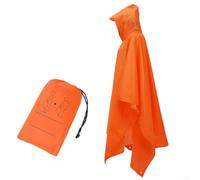 Gdfnmogo Impermeable multiusos tres en uno, poliéster 210T PU5000MM recubierto ligero para senderismo, montañismo, pesca con bolsa de almacenamiento (naranja)