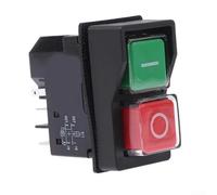 Gdfnmogo Interruptor de botón electromagnético de 4/5 pines AC250V 18A IP55 interruptor de seguridad impermeable para reemplazo KJD17 KLD28, negro (5)