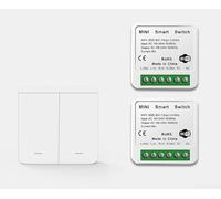 Gdfnmogo Interruptor de luz inalámbrico estilo para instalación - Aplicación de control remoto Rf433 voz sin cable para un hogar compacto simple, compatible con el hogar, juego blanco (B)