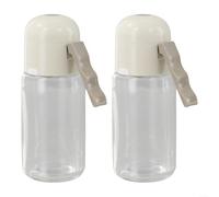 Gdfnmogo Juego de 2 saleros y pimenteros cuantitativos, botellas de condimento de vidrio con medidor, recarga de boca ancha para hierbas, especias, azúcar, dispensadores de condimentos de cocina