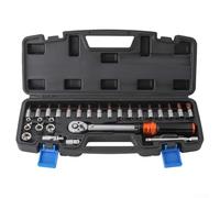 Gdfnmogo Juego de 28 llaves dinamométricas de 1/4 pulgadas 2-24N·m con trinquete de 72 dientes, enchufes métricos y adaptadores para bicicleta, motocicleta y reparación de precisión en