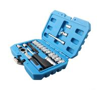 Gdfnmogo - Juego de 29 llaves de vaso con mango de trinquete, kit de llaves dinamométricas para mantenimiento de automóviles, kit de herramientas de reparación mecánica de acero al cromo vanadio