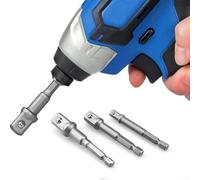 Gdfnmogo Juego de adaptadores de enchufe de taladro de acero al cromo vanadio, extensión de vástago hexagonal de 1/4 pulgadas para barras compatibles con destornillador de impacto o taladro eléctrico