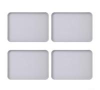 Gdfnmogo Juego de bandejas de plástico para servir, 4 piezas irrompibles y ligeros con base antideslizante, plato de taza de estilo nórdico para cocina, sala de estar, oficina (gris morado)