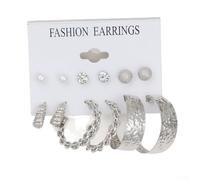 Gdfnmogo Juego de pendientes de moda para mujer, con tachuelas de metal de aspecto brillante, ajuste ligero y seguro para uso diario y ocasiones especiales