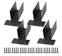 Gdfnmogo Kit de 4 soportes de montaje superior lateral para pérgola, conectores de junta superior de acero al carbono de 2 x 4, revestimiento negro para cenador, patio, cobertizo, jardín y madera al