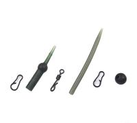 Gdfnmogo Kit de aparejo de pesca de carpa, 25 piezas de cambio rápido, antihelicóptero, con pivotes giratorios, conectores a presión de pesca, cuentas y amortiguadores para carpa