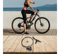 Gdfnmogo Kit de freno de disco hidráulico de cuatro pistones para bicicletas de carretera y montaña, pinzas de aleación de aluminio, líneas de aceite delanteras de 850 mm y traseras de 1600 mm