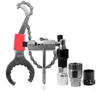 Gdfnmogo Kit de herramientas de mantenimiento de bicicletas 3 en 1 con extractor de manivela, llave de pedalier y removedor de anillo de bloqueo de cassette, juego de herramientas de reparación de