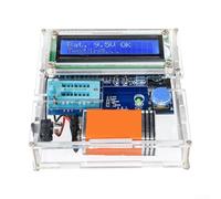 Gdfnmogo Kit probador de transistores para medición electrónica, placa de circuito de soldadura DIY con MOSFET JFET Diodo Resistor condensador Inductancia Detección ESR, funciona con batería de 9 V (+