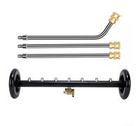 Gdfnmogo Limpiador de tren de rodaje a presión con escoba de agua de 4000 PSI y varitas de extensión para camiones, SUV, automóviles, vehículos comerciales y remolques, latón (rueda negra)