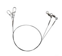 Gdfnmogo Línea líder de pesca de titanio de 7 x 7 con giro y cierre de doble bloqueo, 30 cm, 14 kg y 35 cm, 18 kg, acero inoxidable resistente antitorceduras para agua salada (35 cm, 18 kg)