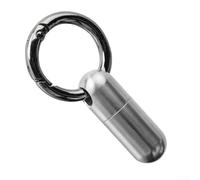 Gdfnmogo Llavero de aleación Ti, pastillero, impermeable, portátil, para camping, senderismo, viajes, 53 mm x 14 mm, ligero y resistente con llavero (color primario)