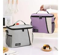 Gdfnmogo Lonchera aislada para el trabajo, oficina, escuela y viajes, gran capacidad, 25 x 20 x 17,5 cm, bolsa térmica con tela Oxford impermeable, papel de aluminio (rosa)