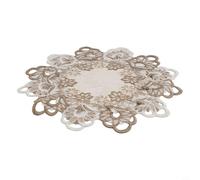 Gdfnmogo Mantel redondo, diseño floral de encaje, hecho de poliéster suave y duradero, garantiza protección contra derrames y arañazos, adecuado para H (S)