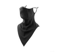 Gdfnmogo Máscara refrescante de seda de hielo UV para protección UPF 50+ transpirable deportes para la cara cubierta con trabillas para las orejas para correr al aire libre ciclismo blanco (negro)