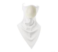 Gdfnmogo Máscara refrescante de seda de hielo UV para protección UPF 50+ transpirable deportes para la cara cubierta con cintas para las orejas para correr al aire libre ciclismo blanco (blanco)