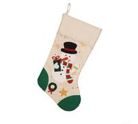 Gdfnmogo Medias colgantes de Navidad, poliéster a cuadros grandes, exhibición de ventana de árbol de chimenea, personajes vivos, 52 x 22 cm, decoración del hogar para fiestas de vacaciones (muñeco de