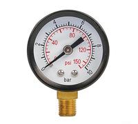 Gdfnmogo Medidor de presión de filtro mecánico, medidor de escala de metal con conector de cobre doble vacío (MPa/mmHg psi/bar) y carcasa para aceite-w (medidor de presión)