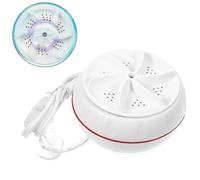 Gdfnmogo Mini lavadora portátil, 30 W, alimentada por USB, dispositivo de lavandería compacto para calcetines y objetos pequeños, ciclo de turbolimpieza, cuerpo ABS, 9 x 9 x 7 cm, color blanco