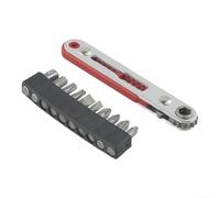 Gdfnmogo Mini llave de trinquete de cabeza plana con agarre cómodo y colección de puntas de destornillador