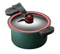 Gdfnmogo Olla de sopa a presión antiadherente de 3,5 L, olla de cocción lenta multiusos con función de vapor, para cocina de llama abierta (verde, 24 cm)