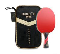 Gdfnmogo Pala de tenis de mesa de 6 estrellas de fibra de carbono con cara de goma para ping pong, diseño ligero para profesionales o recreativos (mango largo)