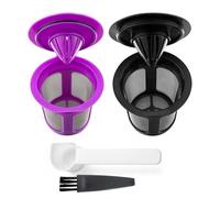 Gdfnmogo Paquete de 2 cápsulas de café recargables compatibles con cafeteras Keurig 2.0 y 1.0, tazas de filtro reutilizables con malla de acero inoxidable para K200, K250, K300, K350, K400