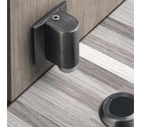 Gdfnmogo Paquete de 2 topes magnéticos de puerta para habitaciones, topes de puerta montados en el suelo con doble imán fuerte, ajustable a 22 mm de espacio, instalación sin taladro, construcción de