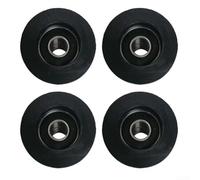 Gdfnmogo Paquete de 4 accesorios de polea de equipo de fitness para bicicleta estática con rodamiento único, fibra de nailon, compacta de 37 mm a 41 mm, negro (03)