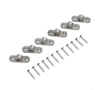 Gdfnmogo Paquete de 6 ojales de acero inoxidable para toldo de caravana, remolque de viaje y hebillas de montaje en pared de 44 x 15 mm, color gris con tornillo de 8 mm/30 mm