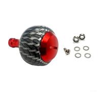 Gdfnmogo Para DAIWA 23/EXCELER/For LT Reel Round Ball Grip Knob, fibra de carbono + para aleación de aluminio CNC, 50 × 36 mm, 0.6 onzas, para reparación de caña de pescar (rojo)