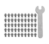 Gdfnmogo Pedal antideslizante de acero inoxidable para pernos de acero, paquete de 50 bicicletas con bicicletas más 8 x 6 mm para carretera de montaña, llave incluida, negro/plateado/(plateado)