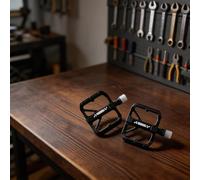 Gdfnmogo Pedales de bicicleta de aluminio con rodamientos dobles DU, plataforma ancha antideslizante, para ciclismo de carretera MTB, reposapiés de aleación ligera, para bicicletas de montaña (negro)