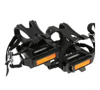 Gdfnmogo Pedales de engranaje fijo con clips para los dedos, estilo de boca de perro de aleación de aluminio para bicicletas de pista, eje de 14 mm para brazos de manivela de 9/16 pulgadas de
