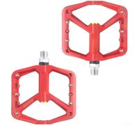 Gdfnmogo Pedales planos de bicicleta de montaña hechos de fibra de nailon con eje de acero cromado ancho antideslizante plataforma conjunto (rojo 1)