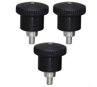 Gdfnmogo Perilla de resorte para bicicleta con rosca M10, longitud total de 1.35 pulgadas y perno de 14 mm, accesorio de gimnasio de plástico negro para bicicletas de fitness y