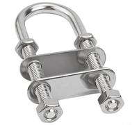 Gdfnmogo Perno en U marino de acero inoxidable para popa de barco y amarre de ojo de arco, M8 con capacidad de carga de 3.5 libras, incluye 2 bridas y 4 tuercas, ajuste ajustable para hardware de