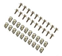 Gdfnmogo Pernos de cuerpo, acero al carbono con acabado de zinc amarillo, perno M6-1.0 de 20 mm y clips de tuerca en U de 25.5 mm, juego de 40 piezas para cubierta debajo del motor, sartén