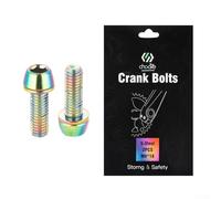 Gdfnmogo Pernos de manivela de acero M6 x 18 mm con arandelas coloridas recubiertas de PVD para fijación de brazo de biela de carretera para bicicleta, rojo/verde/azul/naranja (paquete de 2