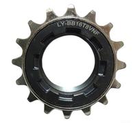 Gdfnmogo Piñón de engranaje de una sola velocidad de acero 16T, rueda libre para bicicleta eléctrica Fixie, repuesto de buje trasero, componente de bicicleta plateada con sistema métrico y ajuste