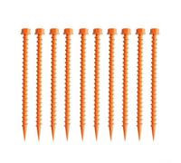 Gdfnmogo Pinzas de plástico para tienda de campaña de 26,6 cm, estacas resistentes para camping, senderismo, playa, barro, hierba, naranja, azul, no se oxidan, clavos de nailon para el suelo, ayuda a